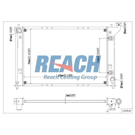 REACH 41-2776 Radiator for 10 Scion tC, Automotive Radiator Replacement Part