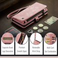 thumbnail image 2 of Dteck for iPhone 16 Pro Case Wallet with Card Holder & Detachable Magnetic Phone Case, Leather All-Round Protection Phone Case with Wrist Strap for Women/Men,Pink, 2 of 8