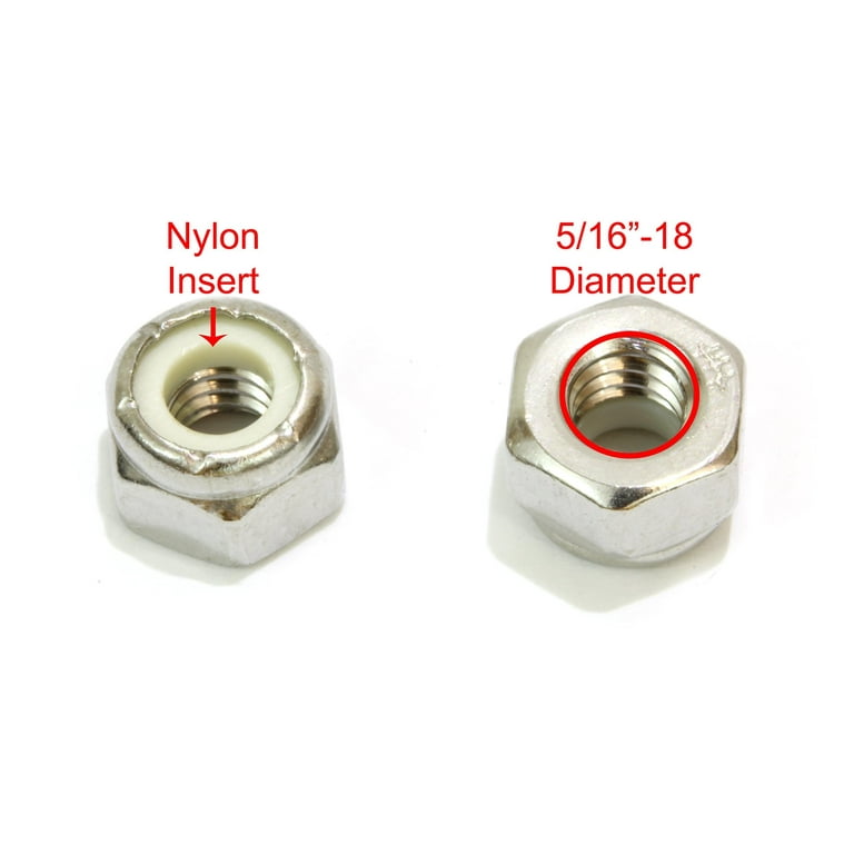 Stainless Steel Hardware 10-24 Flange Nuts - 25 Pack 304 Stainless Steel Hex Nuts With Built-in Washer Stainless Steel Nuts