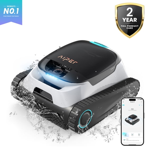 Aiper Scuba N1 Plus Nettoyeur robotisé pour piscines enterrées avec filtration MicroMesh™, chenilles et application mobile