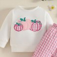 thumbnail image 4 of YIWULA Toddler Baby Girl Halloween Outfit Fall Pullover Sweatshirt Top Flared Pants Set Cute 2 Piece Bell Bottom Outfit(3-4 Years,Pink), 4 of 4