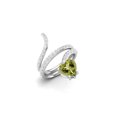 thumbnail image 2 of 7MM Heart Shape Wrap Bypass Ring Natural Peridot 925 Silver Women Rings, 2 of 3