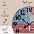 thumbnail image 5 of Waltham Real Wood Wall Clock, 12 inch, Battery Operated, American Flag Design - Made from Real Wood – not Particle Board or MDF- 100% Real Wood!, 5 of 7