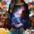 thumbnail image 4 of Arlun Nebula Galaxy Print Ribbing Tops for Women Crew Neck Oversized Long Sleeve Pullover Shirt Soft Comfortable Casual Trendy Blouses 2026 Carnival Party Fashion Outfits 10-Black L, 4 of 5