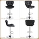 thumbnail image 5 of Set de 2 Taburetes de Bar Yaheetech Ajustables en Cuero PU Giratorios, 5 of 9