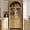 Oak, variant on CQSXDA Versatile 71 Inch Fluted Tall Arched Pantry Cabinet with Glass Doors Hidden Drawer and Adjustable Shelves for Home Storage and Display, Oak
