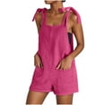 thumbnail image 2 of POROPL Womens Overalls Shorts Fashion Loose Wide Leg Shorts with Pockets Lace-Up Jumpsuit Short, 2 of 9