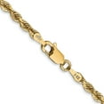thumbnail image 3 of 14K Yellow Gold Rope Chain Necklace 20 inch 3 mm Diamond-cut Quadruple Lobster Clasp, 3 of 4