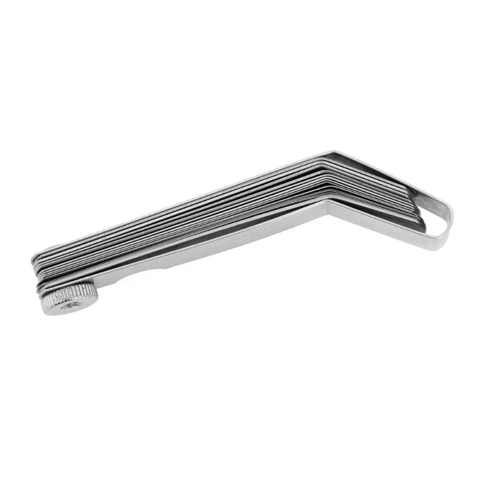 100mm Metric 0.05- 1.0mm Valve Offset Feeler Gauge 16 Blades Stainless Steel Feeler Gauge for Gap Valve Tappets ,Easy Identification