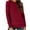 Wine, variant on AherBiu Womens T Shirts Long Sleeve Crewneck Basic Layer Comfy Top Tees Undershirts Solid Color Blouse