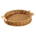 thumbnail image 2 of Cesta de almacenamiento tejida para organizar bandejas de servir, frutero, cesta de pan redonda de ratán PP para decoración del hogar, mesa de café y 21 centímetros, 2 of 8