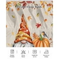 thumbnail image 5 of Thanksgiving Gnome Pumpkins Bed Skirt King Size 16 Inch Drop, Fall Leaves Linen Texture Wrap Around Dust Ruffle Bedskirts, Wrinkle & Fade Resistant Easy Fit Bedskirt with Adjustable Elastic, 5 of 8