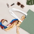 thumbnail image 5 of DouZhe Reusable Grocery Bags, Vintage Style Green Texture Lightweight Polyester Canvas Cloth Tote Bag for Travle Gym Shopping School, 15" x 16", 5 of 7