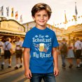 thumbnail image 2 of Kids Oktoberfest Print Short Sleeve T-Shirt For Schnitzel My Nitzel Mug Sausage Graphic Tee Classic Crew Neck Casual Summer Top for Festival Daily Wear(Blue,7-8 Years), 2 of 4