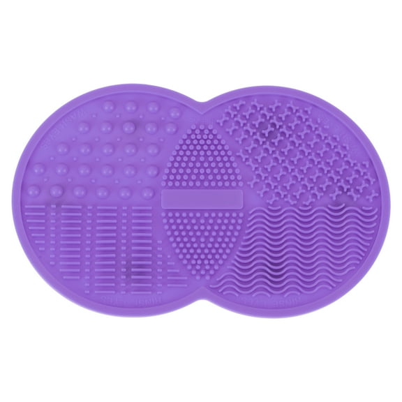 Unique Bargains Double Circle Shape Makeup Sponge Brush Cleaner Purple
