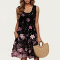 thumbnail image 2 of Levmjia Women Summer Dresses Sleeveless Floral Casual Round Neck Polyester Plus Size Comfortable Loose Fit Beach Vacation Party Wear Limited Offer, 2 of 5