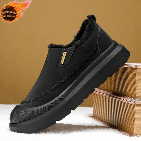 Men'S & Women'S Winter Insulated Slip-Resistant Outdoor Boots - Plush , Low-Top Ankle Boots with Cushioned Insole & Arch Support, Durable Rubber Sole, Warm Casual Shoes for Snow, Ice)