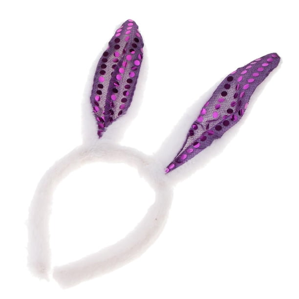 Glitter Diadema Navidad Hairband para Púrpura Colcomx orejas de conejo hairband