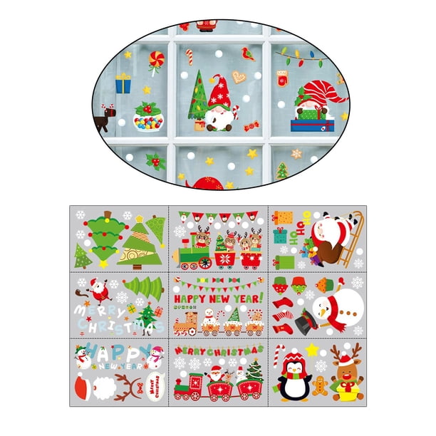 Adhesivos para ventanas navideñas, adhesivos para ventanas navideñas extraíbles de dos cara, adhesivos para decoraciones navideñas, adornos para 021 Macarena pegatinas de vacaciones