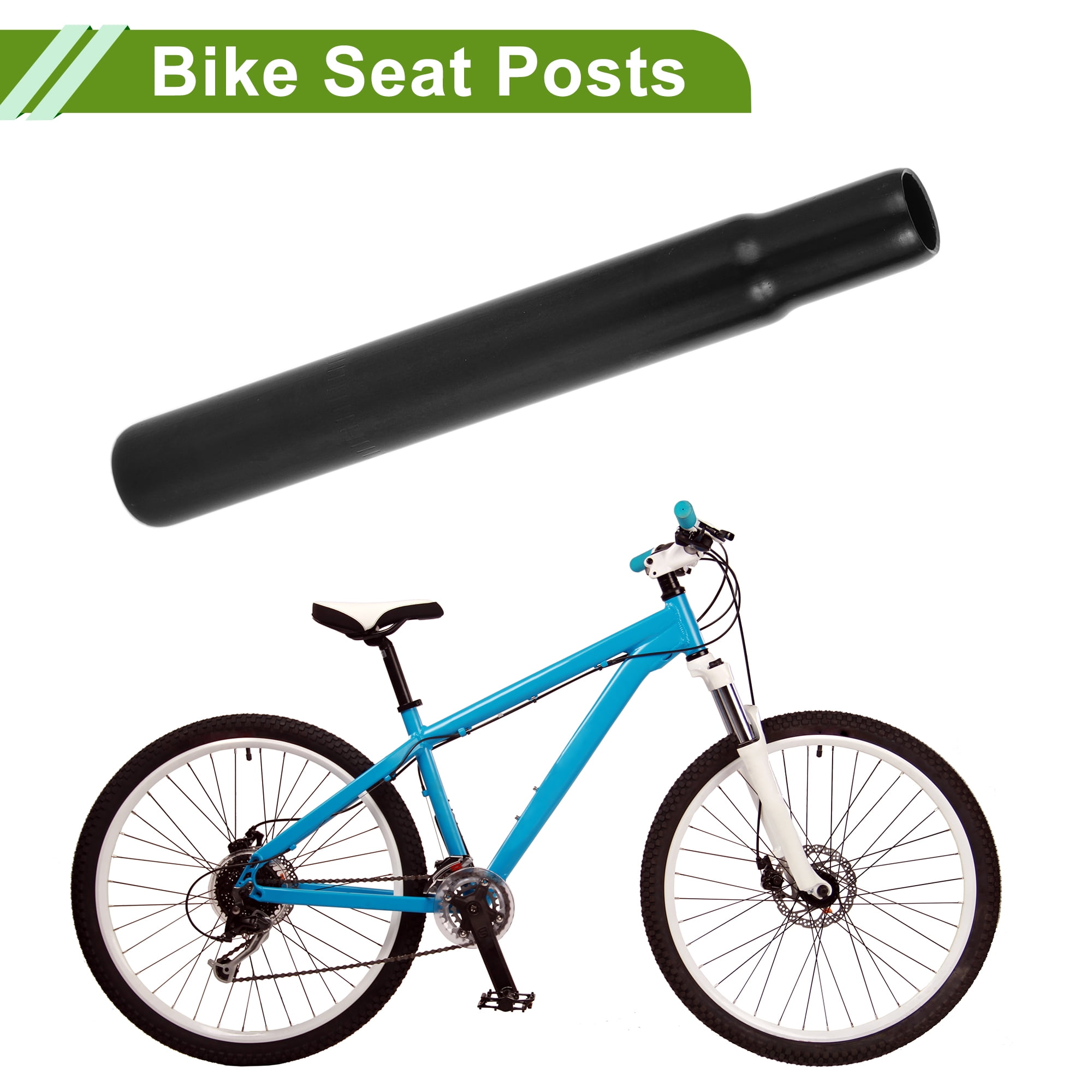 Unique Bargains 25.4x200mm Black Bike Seat Posts Bike Saddle Post Seat Tube Steel 1 Pc