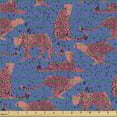 thumbnail image 2 of Ambesonne Animals Fabric by the Yard Upholstery, African Cheetahs Pattern, 2 Yards, Coral Plum, 2 of 5