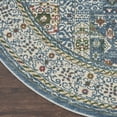 thumbnail image 4 of Nourison Global Vintage French Country Ivory Light Blue 6' x ROUND Area Rug, (6' Round), 4 of 8