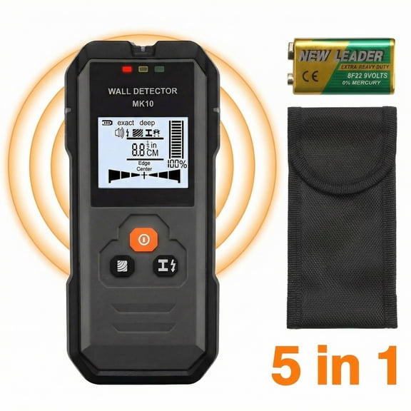 Naipo Stud Finder Wall Scanner - 5 in 1 Deep Electrical Stud Detector with HD LCD Display, Precision Stud Sensor Beam Finders for the Center and Edge of Wood AC Wire Metal Studs Joist Pipe