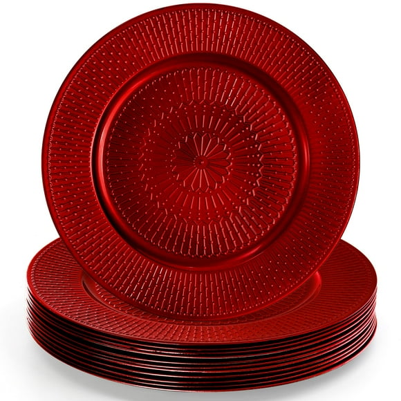 12 Pack Red Charger Plates