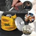 thumbnail image 5 of Iauyy Large Metal Ashtray with Lid - Outdoor & Indoor Patio Car Use Smokeless Wind Resistant 3.54×3.46in,Repetitive and Spliced Design, 5 of 6