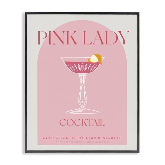 Stylish Retro Pink Lady Black Framed Giclee Art, design by Lil' Rue