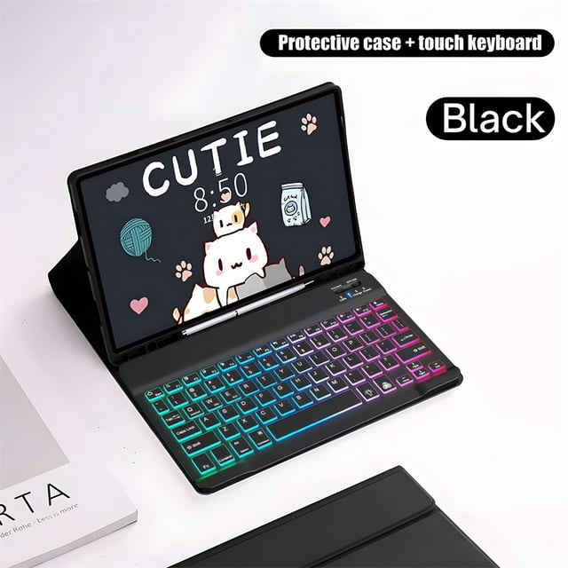 Clavier Rétroéclairé pour Tablette Samsung pour Samsung Galaxy Tab A8 10.5 A7 S6 Lite Étui pour Tablette pour Samsung Tab 10.4 S7 FE S8 Plus Étui Paquet Anglais 7 S6 Lite 10.4 Po