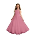 thumbnail image 5 of Bmisegm Girls Dresses Halter Neck Sleeveless Ruched Bodice Wide Waist Long Tiered Tutu Skirt Formal Occasion Girls' Dresses 10-11 Years, 5 of 5