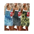 thumbnail image 5 of Blotona Women's 4th of July Denim Strap dress Bib Adjustable Straps Overall Dress Independence Day Camouflage Denim Short Dress with Pocket Button, 5 of 5
