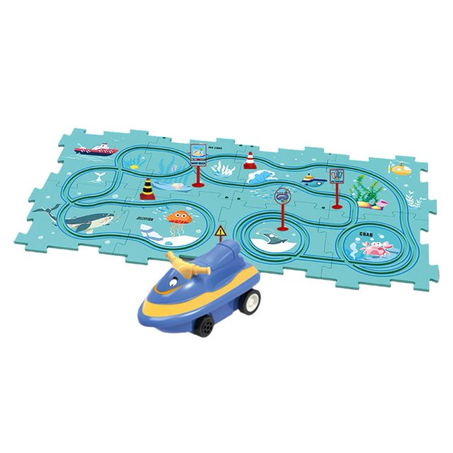OPDBN Children's Eonal Puzzle Tra Car Play Set DIY Assembly Xmas Electric