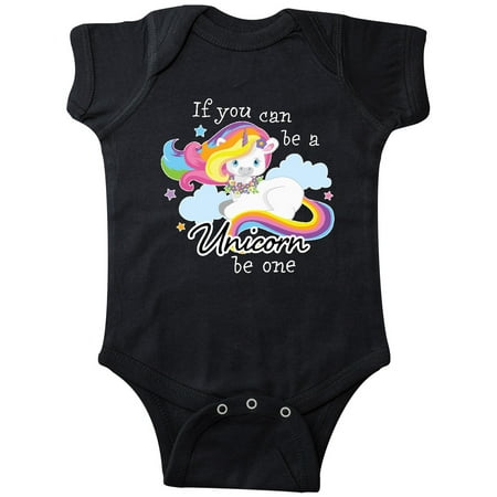 

Inktastic If you can be a Unicorn be One with Rainbow Unicorn in Cloud Gift Baby Boy or Baby Girl Bodysuit