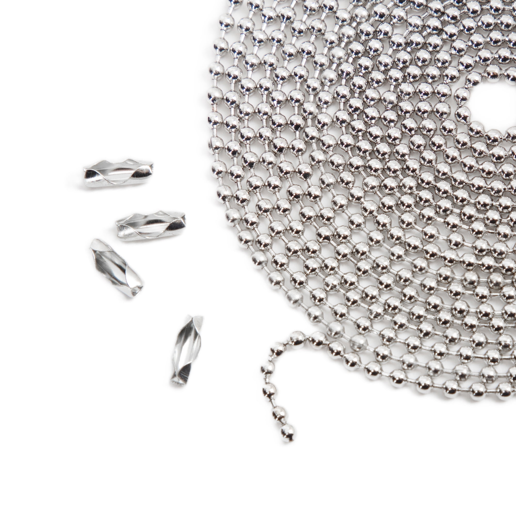 (2 pack) Cousin DIY 80 in Silver Ball Chain with Findings, Metal, Jewelry Making
