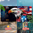 thumbnail image 5 of 1 Pcs 2D Flat License Plate Covers & Frames, American Eagle with Cityscape For Decorative Front, Waterproof For Decoration Aluminum License Plate Covers & Frames Cover For Men Women, 12" X 6", 5 of 7