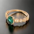 thumbnail image 4 of Sterling silver lab created emerald & milgrain set cubic zirconia ring, 4 of 6