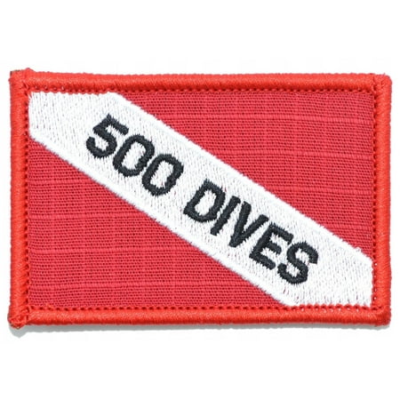 500 Dives - Diver Down Scuba Flag - 2x3 Patch (Best Diver Under 500)