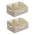 thumbnail image 2 of 2 contenedores de almacenamiento plegables, organizador de armario con asa, cesta de almacenamiento dividida, portátil y duradera para estantes y Beige, 2 of 8