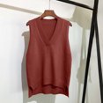 thumbnail image 2 of FAIWAD Womens V Neck Sweaters Vest Sleeveless Solid Color Pullover Fall Casual Knitted Tank Tops, 2 of 5