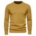 thumbnail image 1 of RKSTN Men's Sweater Solid Color Long Sleeve Crew Neck Versatile Warm Knit Comfortable Pullover Slimming Sweater Structured Undershirts Fall Winter Style, 1 of 4