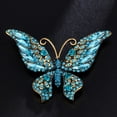 thumbnail image 3 of HEVIRGO Butterflies Shape Large Lapel Pin Christmas Rhinestone Shiny Brooch Pin Scarf Clip,Red, 3 of 10