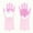 Pink, variant on Pet Grooming Gloves - Heat Resistant Silicone Gloves with High-Density Teeth, Enhanced Five Finger Design for Bathing and Massaging Dogs and Cats(Blue)