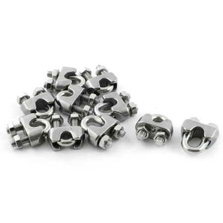 Guy Wire Clamp - 10 x Stainless Steel 1/5
