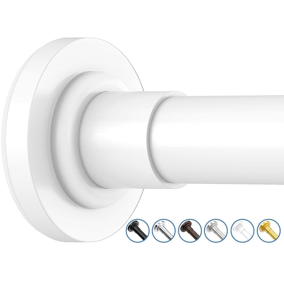 SUNALLY Shower Curtain Rod Adjustable 32-75 Inch, Spring Tension Shower Curtain Rods Stainless Steel Telescoping Curtain Rod for Bathroom or Windows,