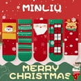 thumbnail image 3 of Mikilon Christmas Kids Cute Socks 5 Pairs Of Comfortable Todders Socks Winter Thicken Warm Short Socks, 3 of 3