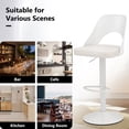 thumbnail image 3 of Demi Bonn Bar Stools Set of 2, Enlarged PU Leather Seat with Footrest, Waterproof 360° Swivel Barstools, White, 3 of 6