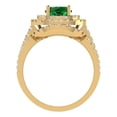 thumbnail image 4 of 1.8 ct Brilliant Round Cut Emerald 18K Yellow Gold Halo Solitaire with Accents Engagement Bridal Wedding Ring Band Set size 4, 4 of 7