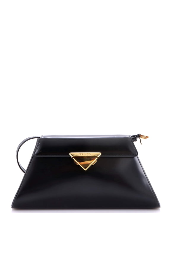 Pre-Owned Trapezoid Flap Shoulder Bag Brushed Leather By Rebag